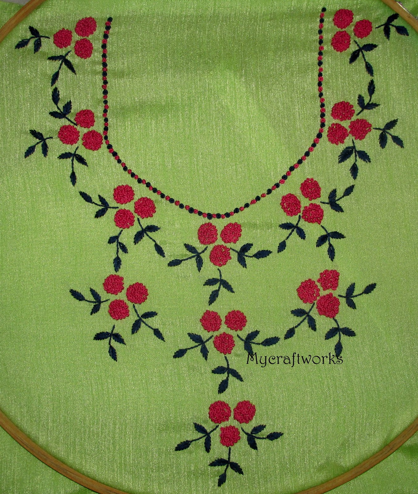 My craft works Embroidery pattern 4 French knots neck