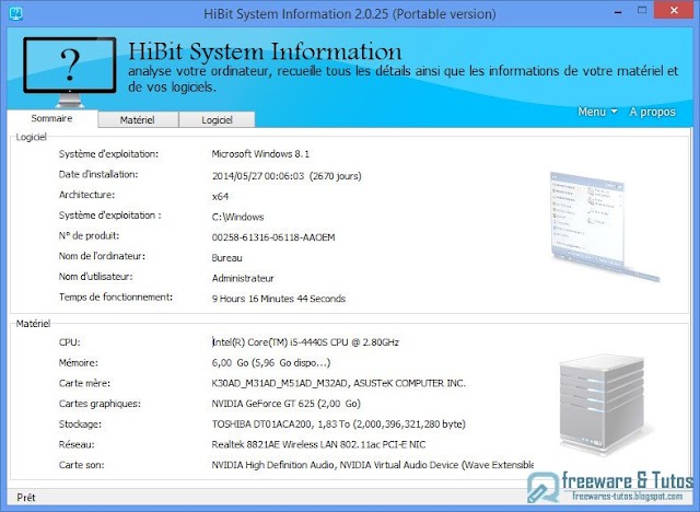 HiBit System Information : le logiciel spécialisé dans l'analyse du matériel PC maintenant en français !