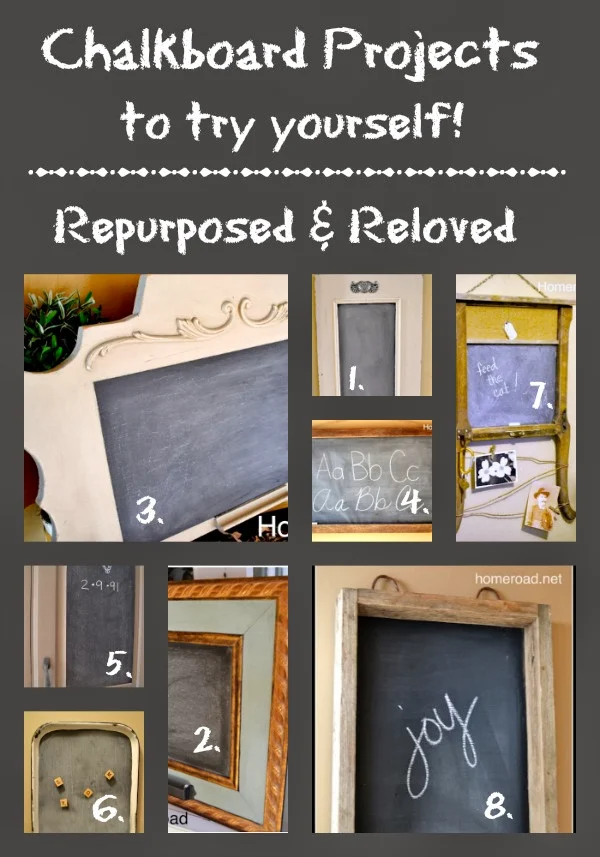 Photos of chalkboards made with chalkboard paint