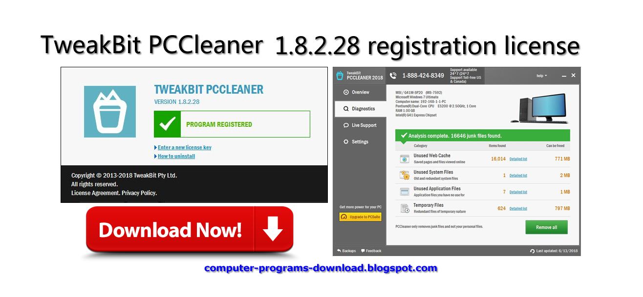 TweakBit PCCleaner License key