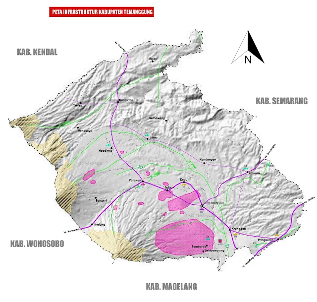 Gambar Peta infrastruktur kabupaten Temanggung