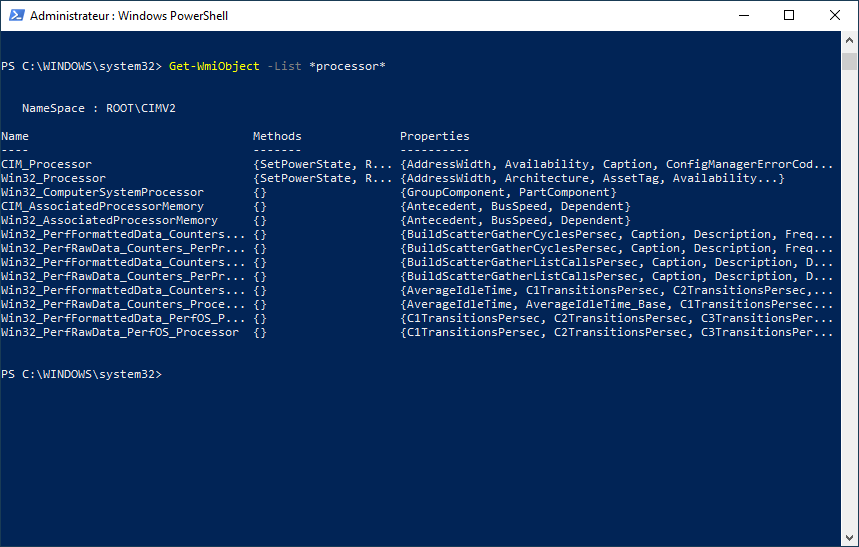 Informations sur le système avec Powershell (OS, hardware, CPU ...