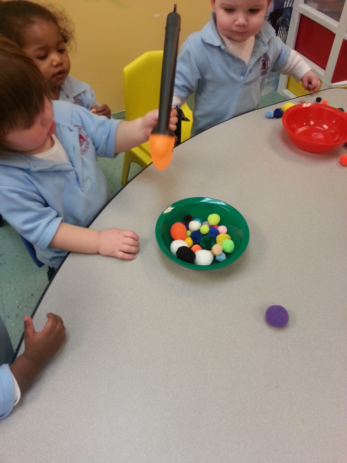 to the HH Toddler Classroom! Threading Beads, Stacking Cheerios on spaghetti noodles