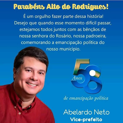 Aniversário do Alto do Rodrigues é comemorado pelo prefeito e vice prefeito