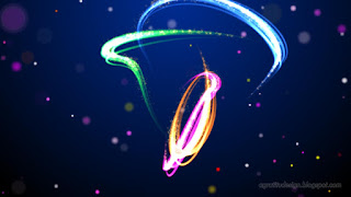 Colorful Light Streaks With Sparkling Lines And Bokeh Particles On Random Swirling Lines