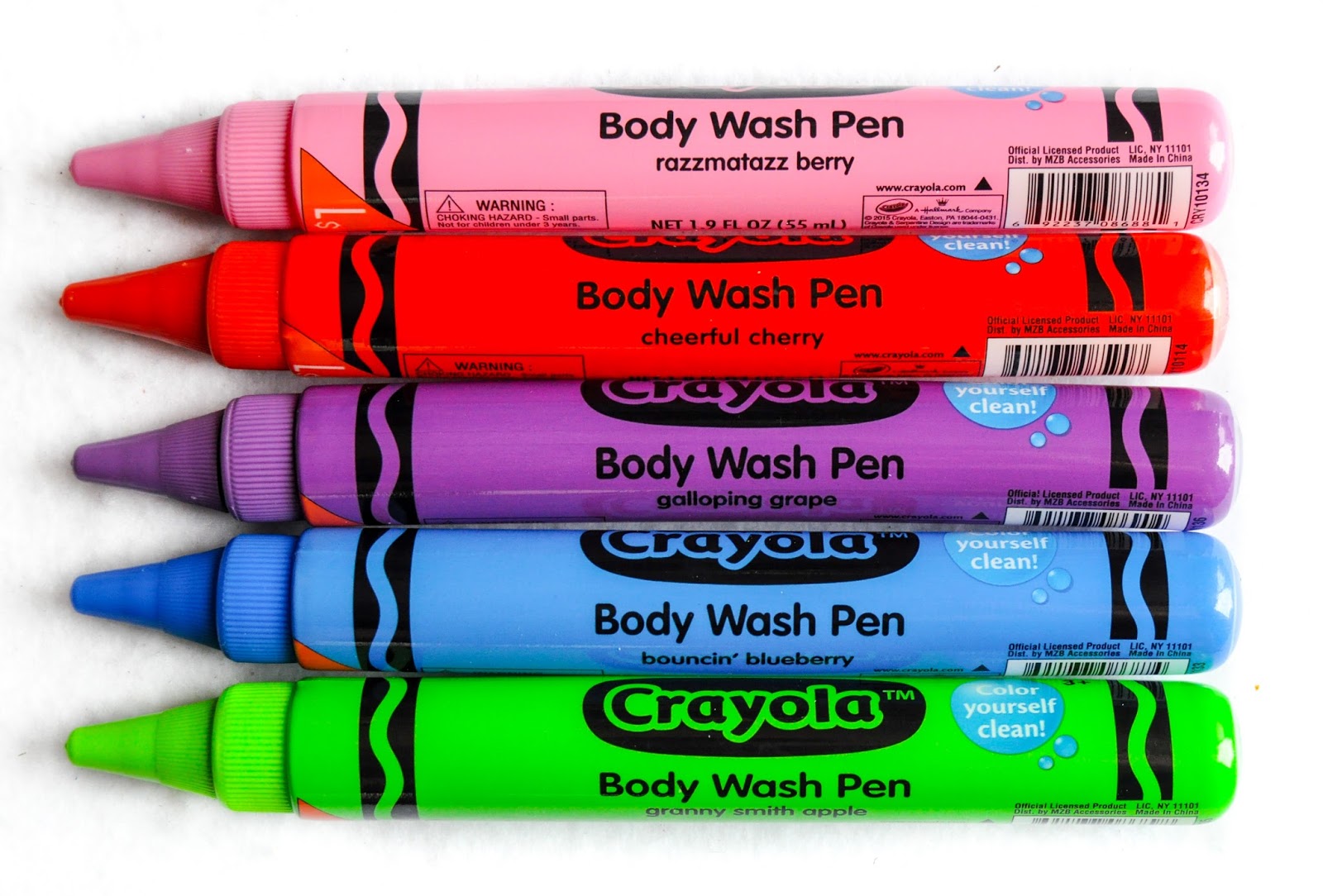 Crayola Bathtub Fingerpaint Soap and Crayola Body Wash Pens Colors