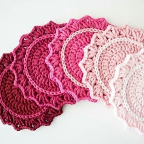 Beautiful Skills Crochet Knitting Quilting Ombre Crocheted Coasters