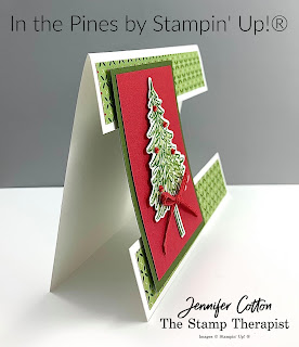 This "split front" card uses Stampin' Up!®'s In the Pines Bundle.  #StampinUp #StampTherapist