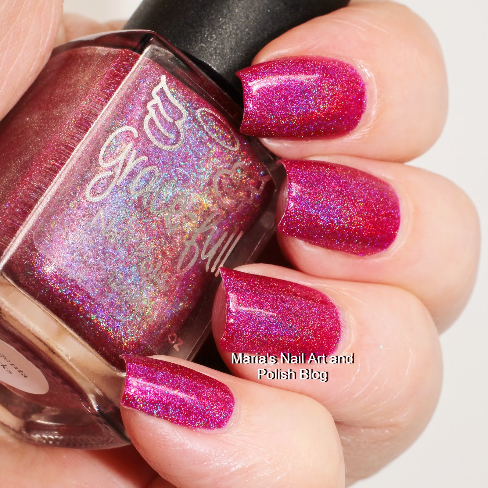 Marias Nail Art and Polish Blog Gracefull Nail Polish Magenta Sparks
