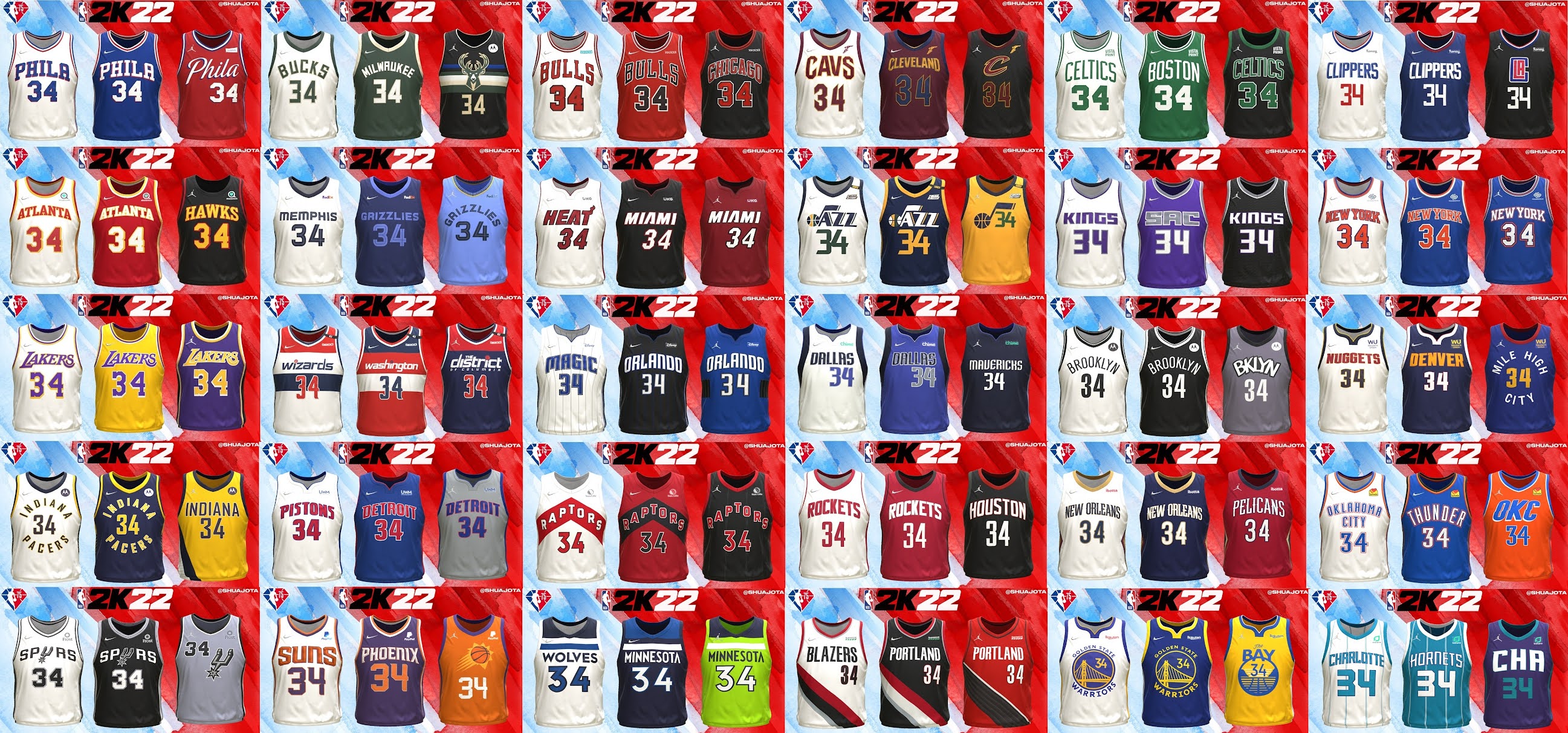 NBA 2K21 New Street Uniforms for Blacktop by LeBronXu - Shuajota