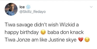 Nigerians react as Tiwa Savage ignores Wizkid on his birthday 13