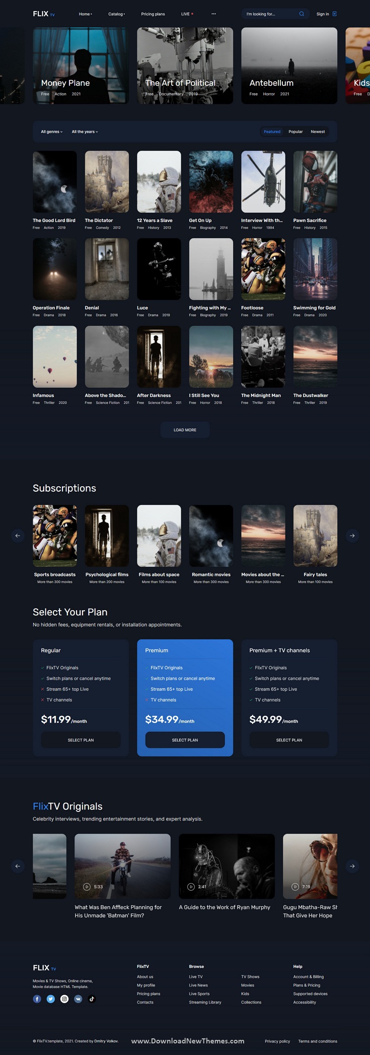 Movies and TV Shows, Online cinema HTML Template