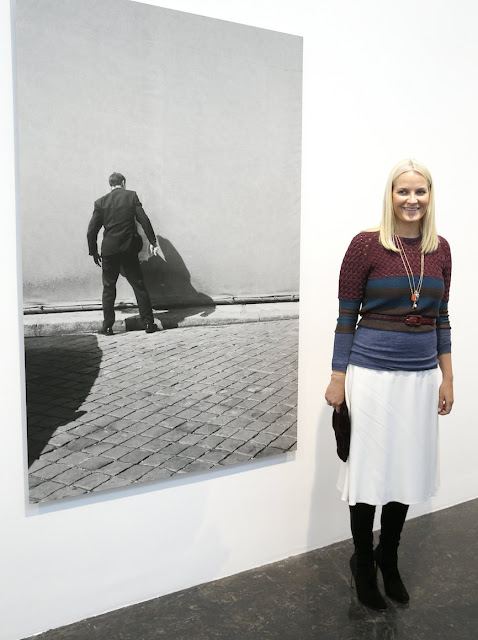 Crown Princess Mette-Marit of Norway attended the opening of a photography exhibition in memory of artist Diptyk/Tom Sandberg at Kunstnernes Hus in Oslo