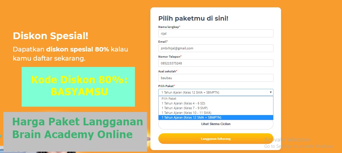 Harga Paket Langganan Brain Academy Online 2020 Berbagi Ilmu