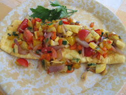 Egg Beater Omlet with Fresh Vegetable Salsa