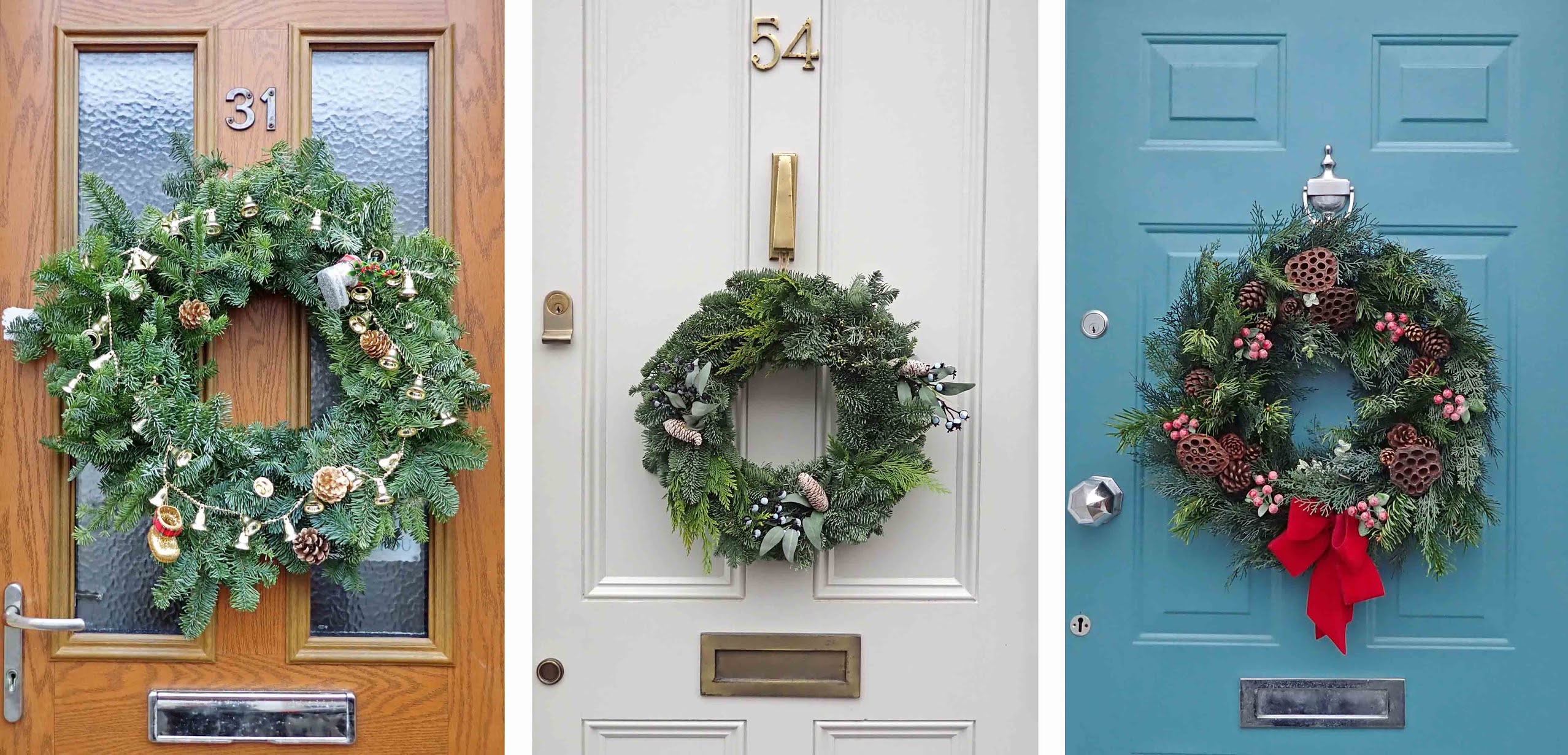 sconzani Doors Christmas wreaths