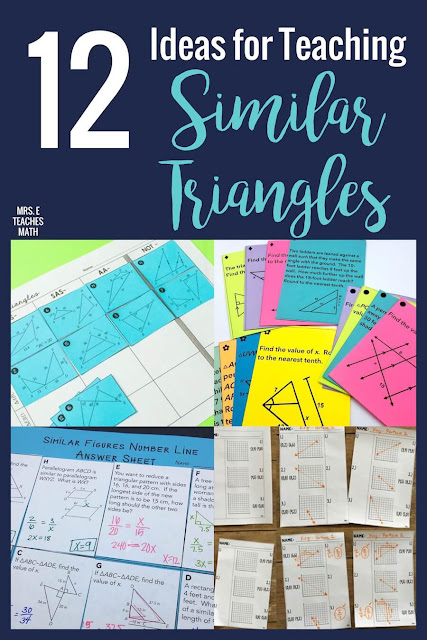 These activities and ideas are perfect for your similar triangles unit. When you are teaching triangle similarity these ideas for foldables, activities, lessons, and worksheets are great for your geometry students.