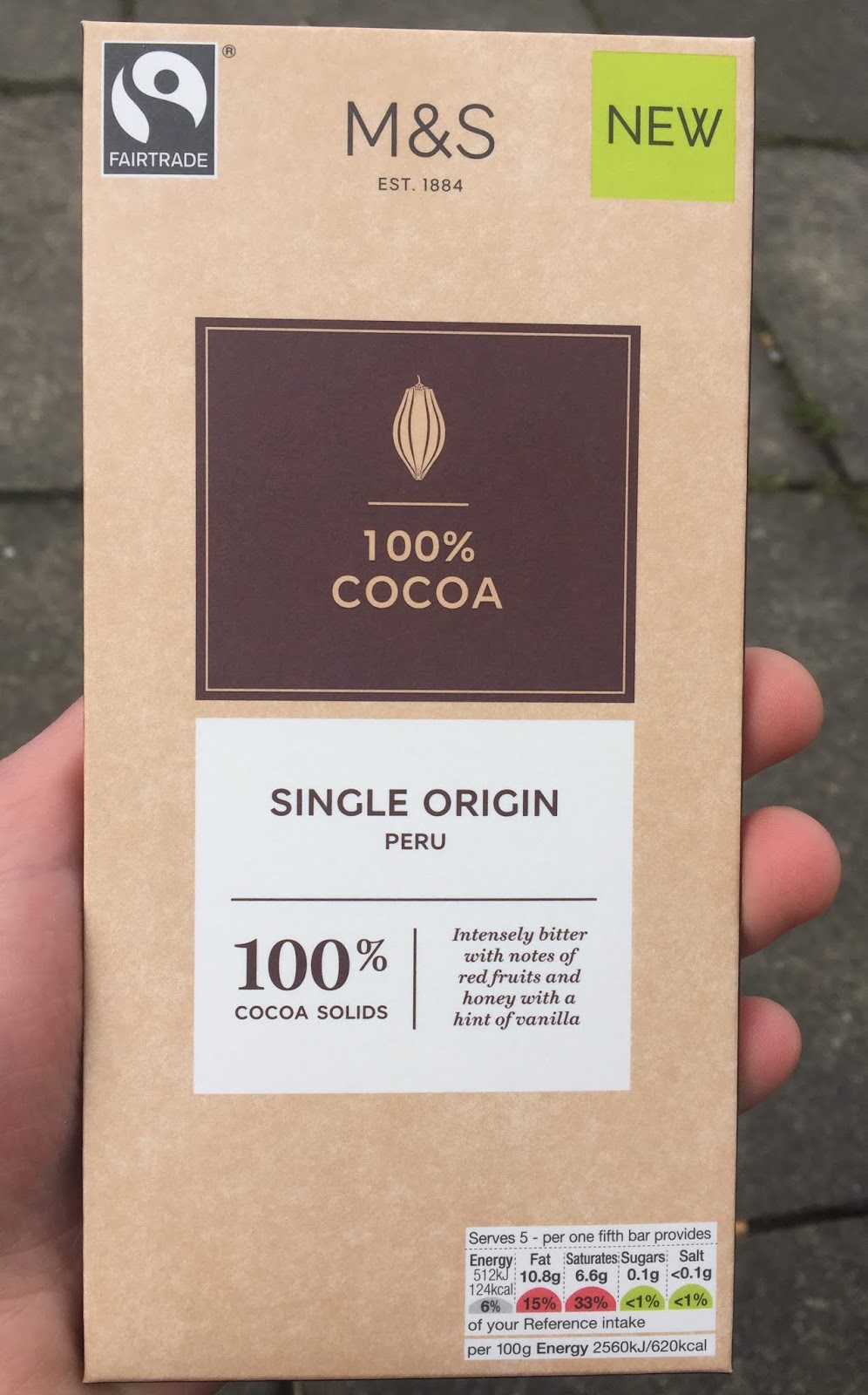 Marks & Spencer Single Origin 100 Cocoa Dark Chocolate