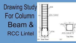 How to Study Lintel , Column and Beam Drawing in Civil Engineering