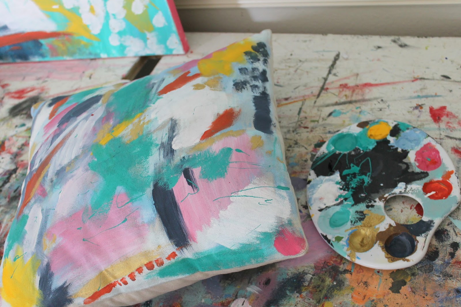 the not so blank canvas the painted pillow