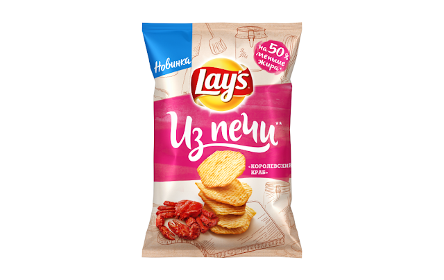 Lay's «Из Печи» со вкусом «Королевского краба», Lays «Из Печи» со вкусом «Королевского краба», Лейс «Из Печи» «Королевский краб» состав цена стоимость пищевая ценность вес упаковка Россия 2019