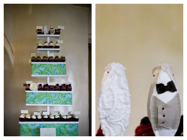 cupcakes & cake topper | vintage california chic wedding of Oh Lovely Day | Photo by Jennifer Roper