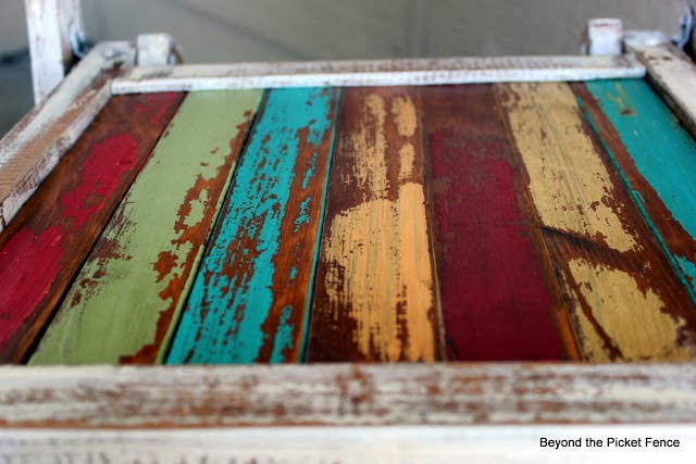 colorful scrap, reclaimed wood projects http://bec4-beyondthepicketfence.blogspot.com/2014/01/tasty-colorful-wood-cravings.html
