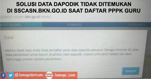 Solusi Data Tidak Terdaftar di Database Dapodik saat Daftar PPPK Guru