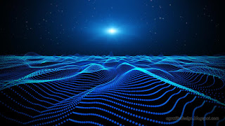 Blue Light Abstract Digital 3d Wireframe Landscape Magic Background