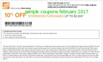 Home depot printable coupons february 2018