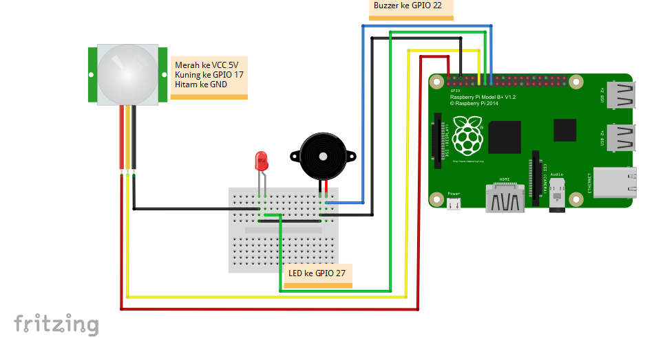 Catatan Raspberry: Raspberry Pi Sensor PIR