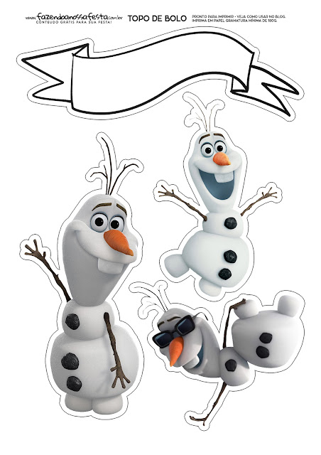 Olaf: Free Printable Cake Toppers.
