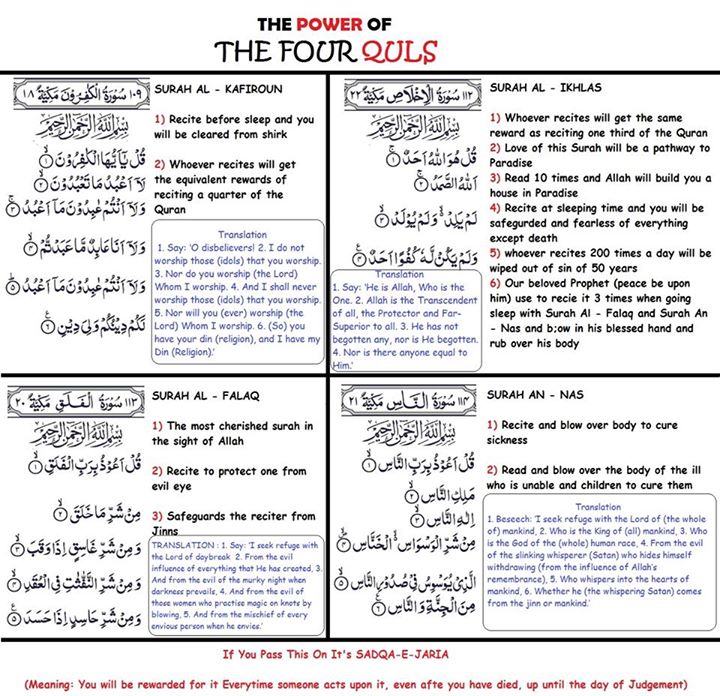 4 QUL IN ISLAM ARABIC RECITATION