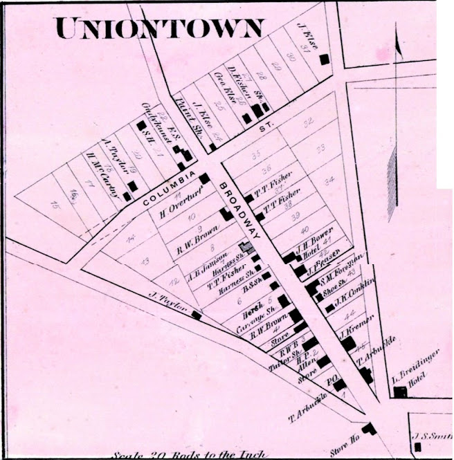 Valley Girl Views 1868 Map Of "Uniontown" Allenwood, Gregg Twp Union