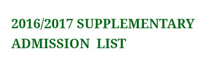 FUTO Supplementary Admission List