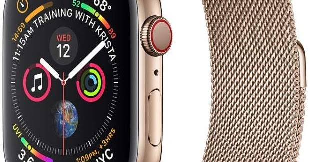 APPLE Watch 4 44MM Gold Stainless Steel CASE with Gold MILANESE Loop (Renewed)