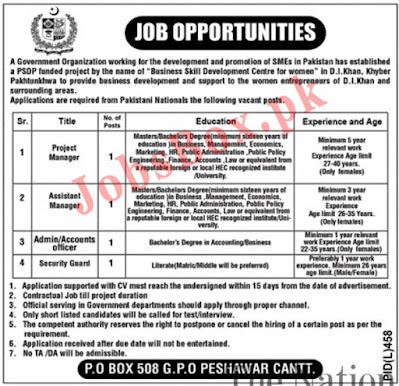 Government Organization Latest Jobs 2021 – PO Box 508 GPO Peshawar Jobs