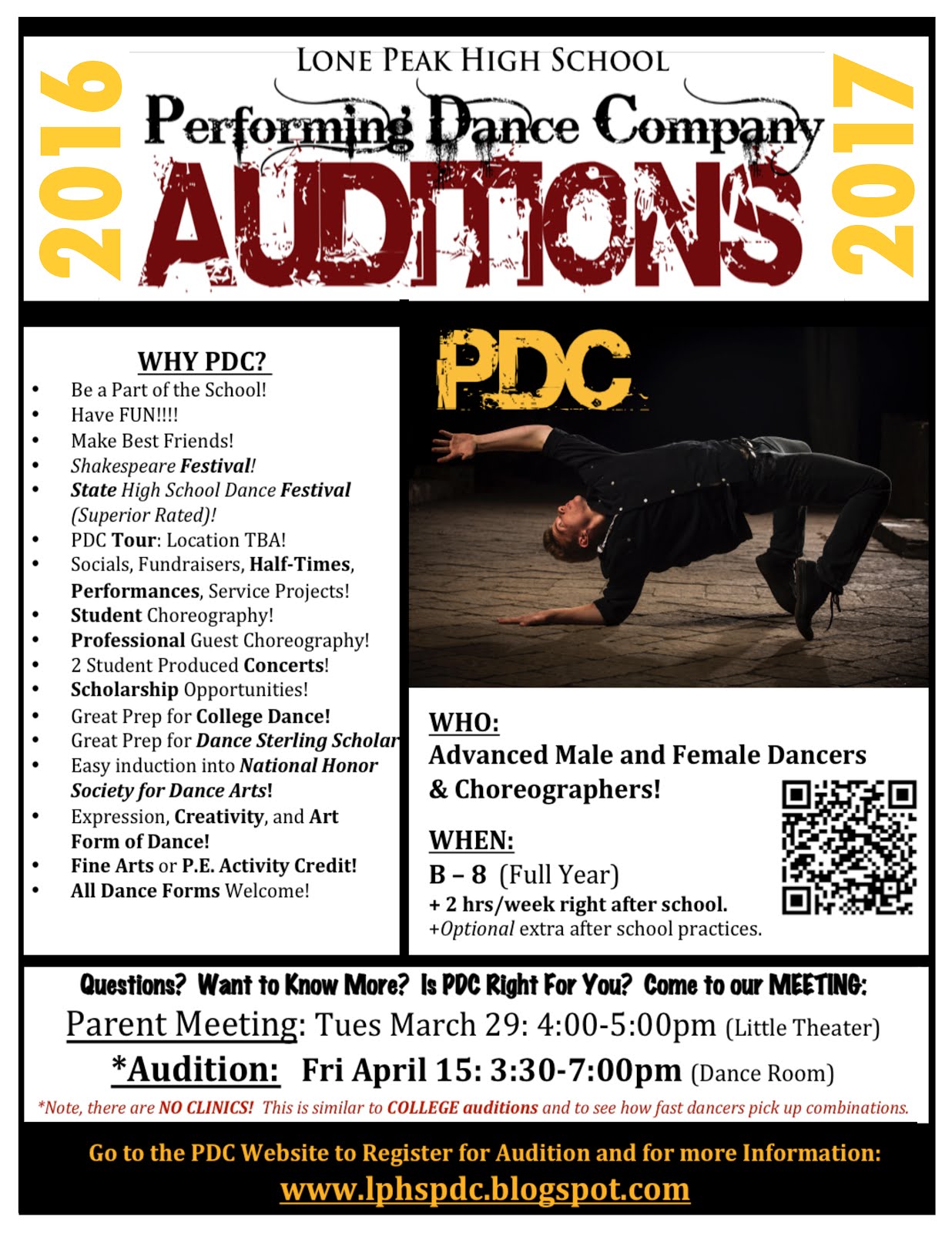 Lp PDC Auditions for 2016-17