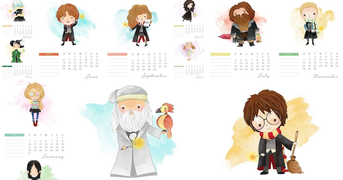 Harry Potter Free Printable 2021 Calendar. Oh My Fiesta! for Geeks