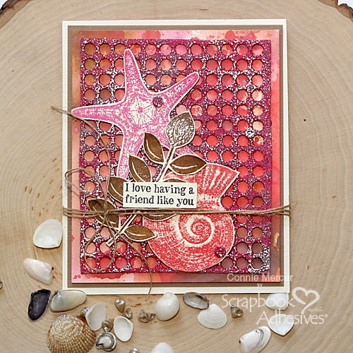 crafty goodies: Sea Shell Cards with Embossed Backgrounds