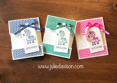 Stampin' Up! Zany Zebras Cut Apart Card + Video Tutorial ~ www.juliedavison.com #stampinup