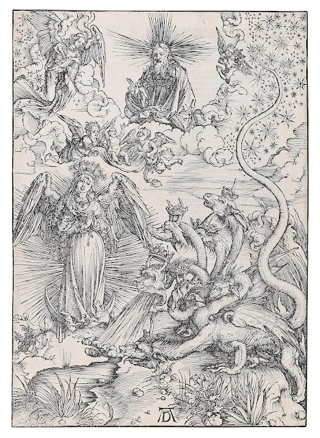 塔羅牌（皇后牌）杜勒-女人與惡龍/啟示錄12章,albrecht-duerer,1498年
