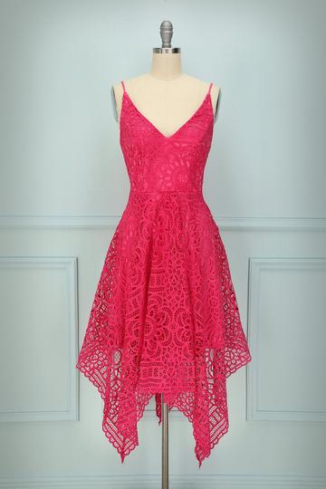 Red lace dress