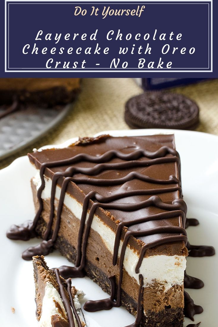 Layered Chocolate Cheesecake with Oreo Crust - creamy, moist and very delicious cake! Perfect for every occasion and so easy and quick to make - Layered Chocolate Cheesecake with Oreo Crust - No Bake! Layered Chocolate Cheesecake with Oreo Crust - creamy, moist and very delicious cake! Perfect for every occasion and so easy and quick to make - Layered Chocolate Cheesecake with Oreo Crust - No Bake!