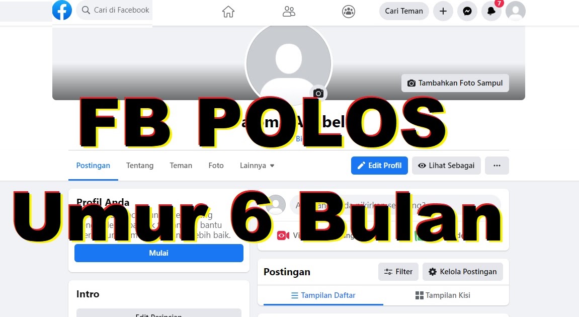 Jual Akun Facebook Polos Umur 6 Bulan