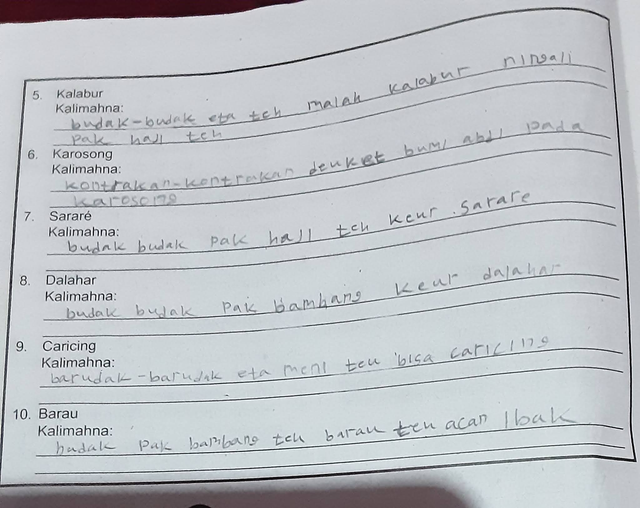 Kelas 6, tugas bahasa sunda lks hal 910