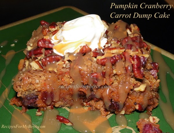 Pumpkin Cranberry Carrot Dump Cake RecipesForMyBoys.com