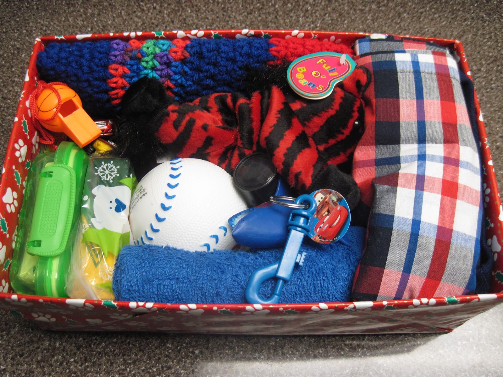 Simply Shoeboxes Example of an OCC Shoebox for Boy 24 Years Old 2016