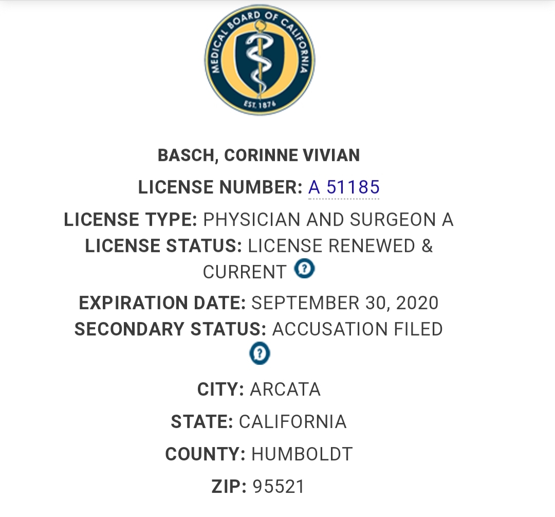 John Chiv Medical Board of California may revoke Dr. Basch's license, complaint referred to