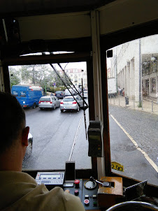 View from the Tram drivers seat in "TRAM N0 28".